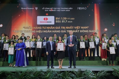 Techcombank là thương hiệu Ngân hàng tư nhân giá trị nhất Việt Nam 2023