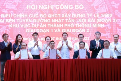 Bàn giao đồ án điều chỉnh cục bộ quy hoạch chi tiết thành phố thông minh ở Đông Anh 