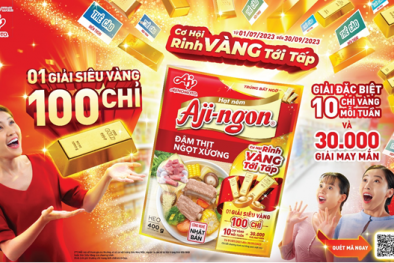 Cơ hội trúng giải Siêu Vàng 100 chỉ khi mua hạt nêm Aji-ngon® Heo