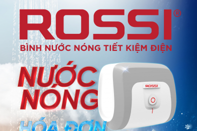 Bình nước nóng Rossi 30 gây sốt các trang mạng xã hội tháng 10