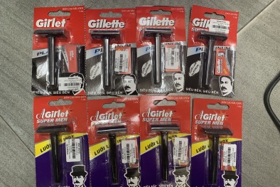 Thu giữ nhiều sản phẩm dao cạo râu giả mạo nhãn hiệu Gillette