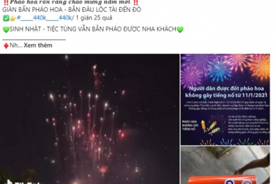 Buôn bán, kinh doanh pháo hoa nhập lậu tràn lan trên mạng