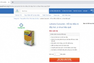 Cảnh báo sản phẩm Lehutra-Curcumin quảng cáo gây hiểu lầm cho người tiêu dùng