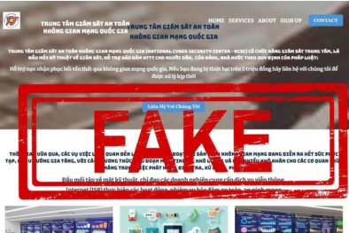 Cảnh báo website Trung tâm Giám sát an toàn không gian mạng quốc gia bị giả mạo