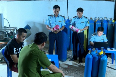 Vĩnh Phúc xử phạt cơ sở sang chiết 342 bình khí cười trái phép