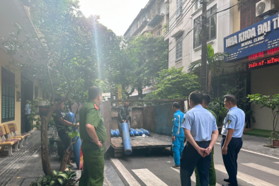 Hà Nội: Tiêu hủy 398 bình khí N2O không có tem nhãn thể hiện nguồn gốc xuất xứ