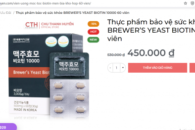 Sản phẩm Brewer’s Yeast Biotin 1000 bị đề nghị tạm dừng lưu thông