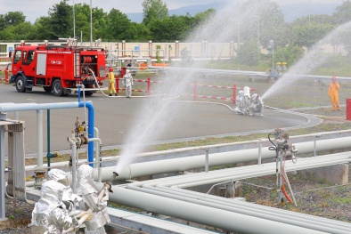 PV GAS VUNG TAU thực tập phương án chữa cháy, cứu nạn cứu hộ tại GPP Dinh Cố