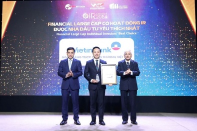 VietinBank (CTG) lần thứ 2 liên tiếp nhận danh hiệu 'Doanh nghiệp niêm yết có hoạt động quan hệ nhà đầu tư được yêu thích nhất'