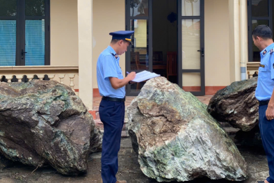 Yên Bái thu giữ 9,6 tấn đá cảnh Suối Giàng đang mang đi tiêu thụ