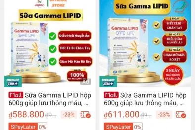 Sữa Gamma Lipid tiếp tục quảng cáo sai công dụng?