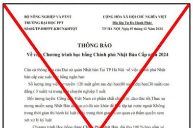 Cảnh bảo thủ đoạn giả mạo văn bản của nhà trường thông báo học bổng du học