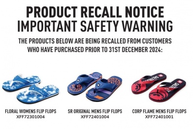 Thu hồi dép xỏ ngón thương hiệu Saltrock do lỗi thiết kế gây nguy hiểm cho người dùng