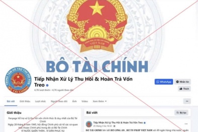 Cảnh báo giả mạo trang facebook của Bộ Tài chính
