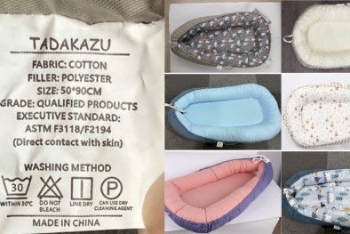 Thu hồi sản phẩm nôi đệm trẻ em TADAKAZU vì nguy cơ gây ngạt thở, té ngã và mắc kẹt