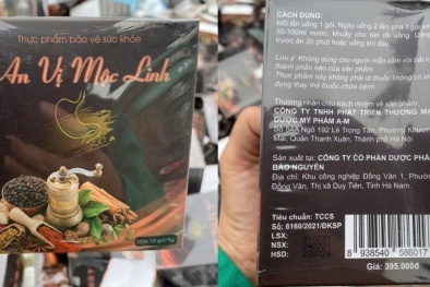 Phát hiện công ty đứng tên sản phẩm An vị Mộc Linh không hoạt động tại địa chỉ đăng ký
