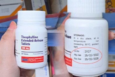 Bộ Y tế cảnh báo tiếp tục phát hiện thuốc trị hen suyễn Theophylline 100mg giả 