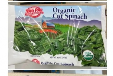 Thu hồi rau chân vịt đông lạnh hữu cơ của Công ty Sno Pac Foods do nguy cơ nhiễm khuẩn Listeria