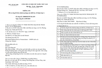 Thu hồi số công bố dung dịch xịt mũi Sténutri 