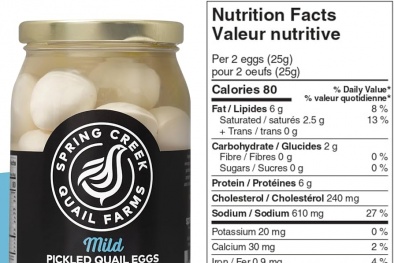 Canada thu hồi trứng cút ngâm chua Spring Creek Quail Farms do chứa mù tạt không ghi trên nhãn