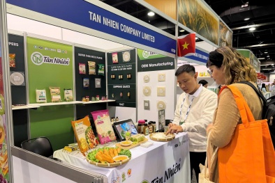 Bánh tráng, sốt muối Tây Ninh xuất hiện tại Triển lãm Thương mại Nhãn hiệu riêng 2025 tại Mỹ