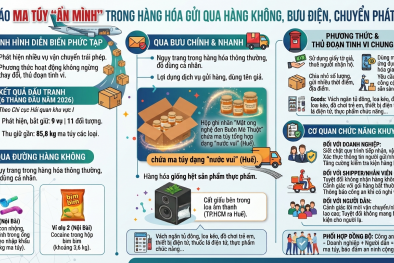 Cảnh báo ma túy 'ẩn mình' gửi qua hàng không, bưu điện, chuyển phát nhanh