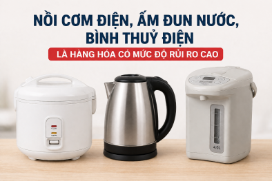 Nồi cơm điện, ấm đun nước, bình thủy điện: Bắt buộc công bố hợp quy trước khi lưu thông