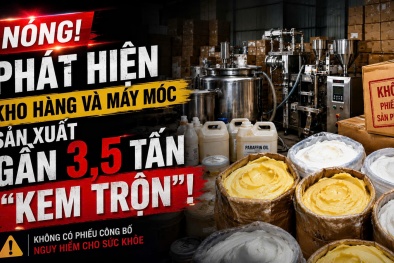Phát hiện kho hàng và máy móc sản xuất gần 3,5 tấn mỹ phẩm không có tiêu chuẩn