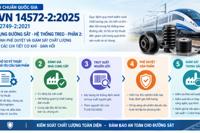 TCVN 14572-2:2025: Kiểm soát chất lượng chi tiết cơ khí - đàn hồi trong ngành đường sắt  