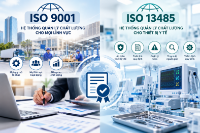 ISO 9001 và ISO 13485: Khác biệt trong quản lý chất lượng và an toàn thiết bị y tế