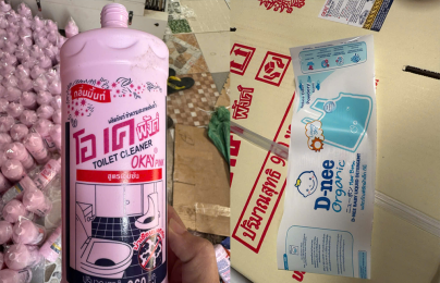 'Phù phép' hoá chất thành nước giặt, nước tẩy rửa giả