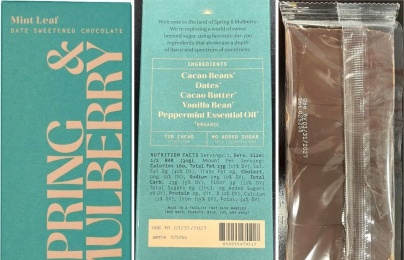 Thu hồi thanh chocolate bạc hà của Spring & Mulberry do nguy cơ nhiễm Salmonella