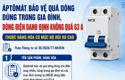 Từ ngày 1/4/2027, sản phẩm áptômát bảo vệ quá dòng phải đáp ứng QCVN 25:2025/BKHCN 
