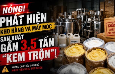 Phát hiện kho hàng và máy móc sản xuất gần 3,5 tấn mỹ phẩm không có tiêu chuẩn
