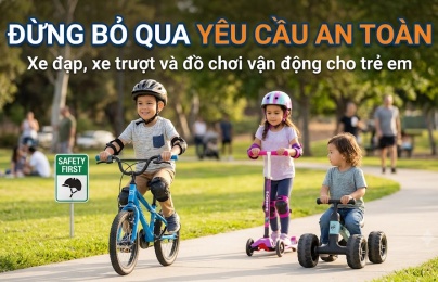 Xe đạp, xe trượt, đồ chơi vận động: Đừng bỏ qua yêu cầu an toàn